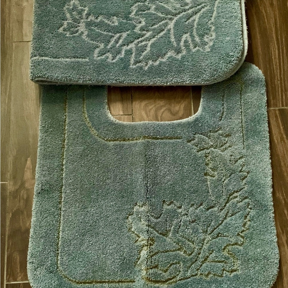 Olive Bath Mats, Set of 3 Rectangular, Toilet, Toilet Seat
